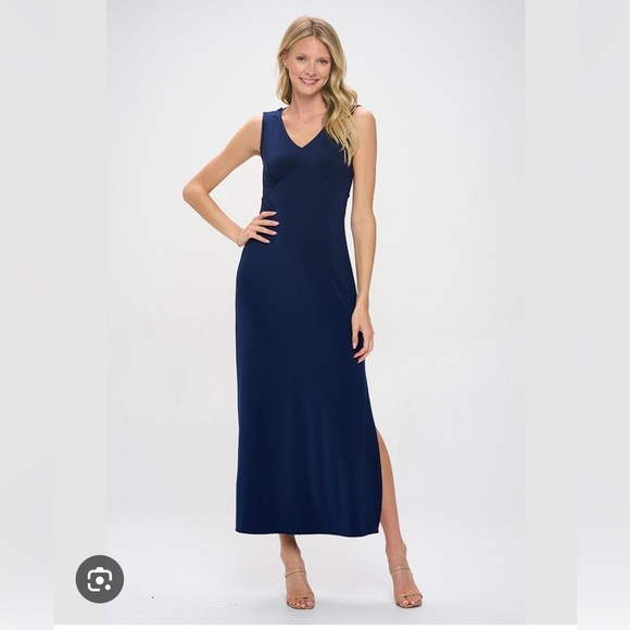 Worn one time!  Empire Waist Maxi Dress With Cowl Back.  Last Tango - Picture 4 of 8